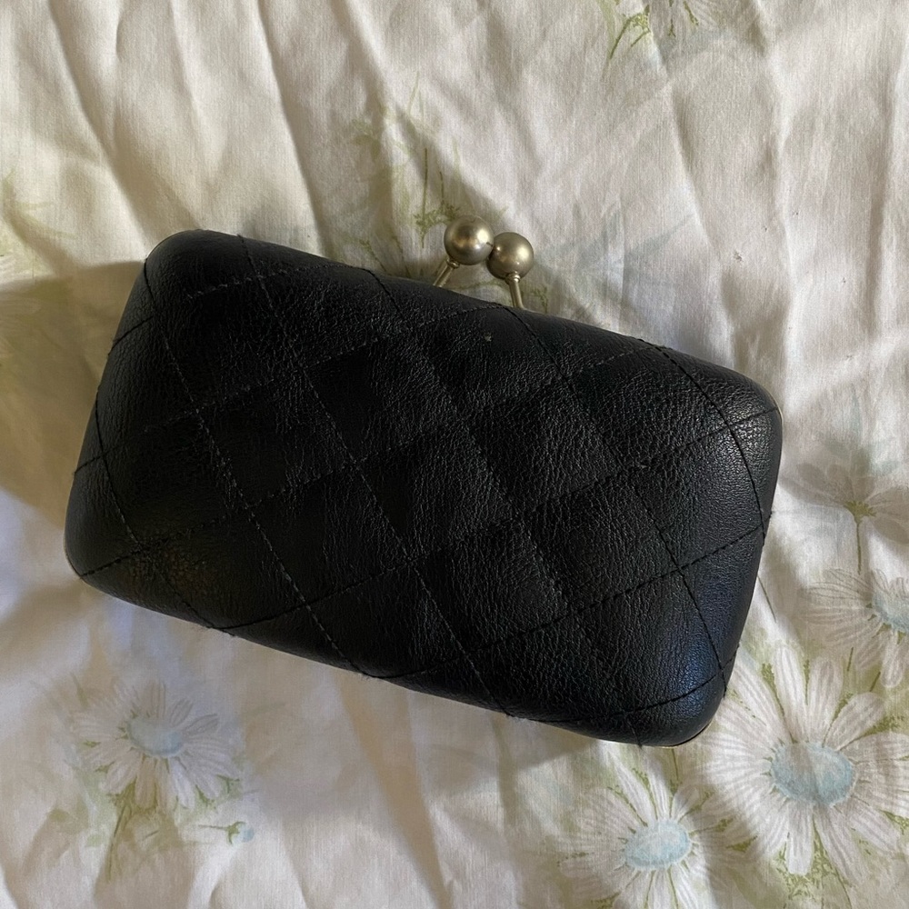 Minimalist black lock purse